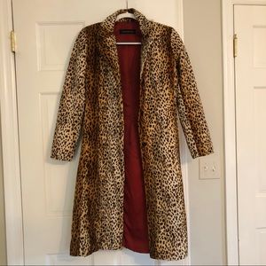 Faux fur trench coat